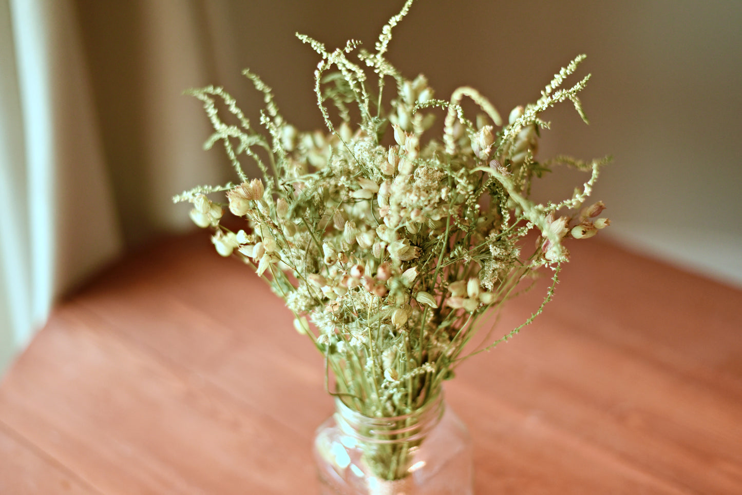 Delicate White Wildflower Dried Wedding Centerpiece (Flowers Only)