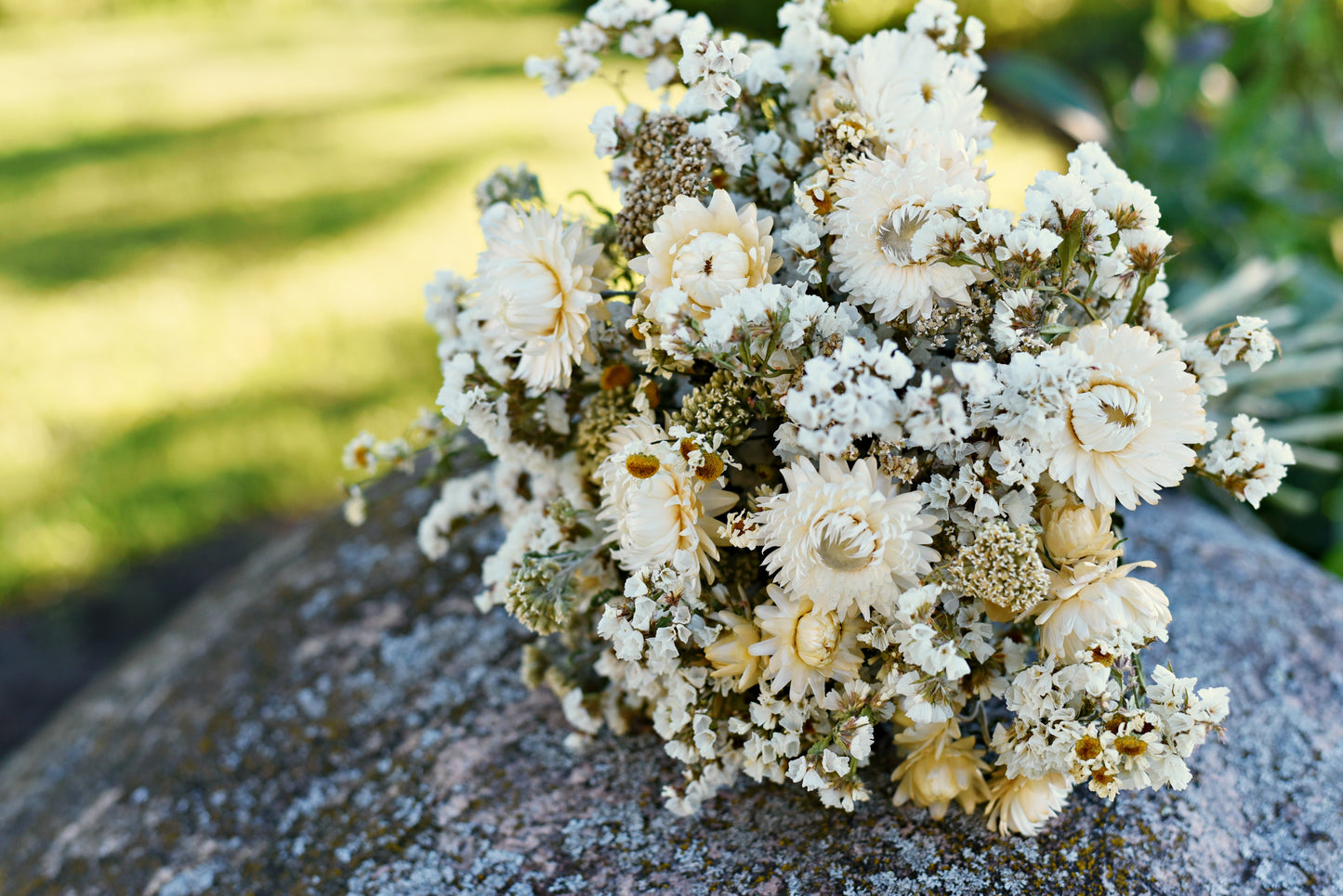 Classic White Dried Wedding Bouquet