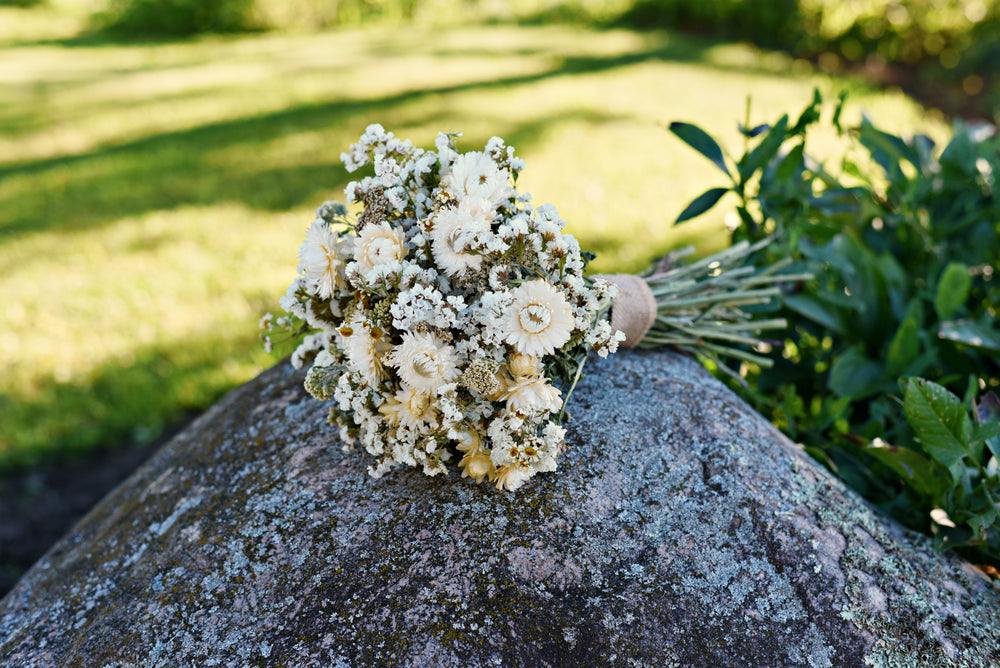 Classic White Dried Wedding Bouquet