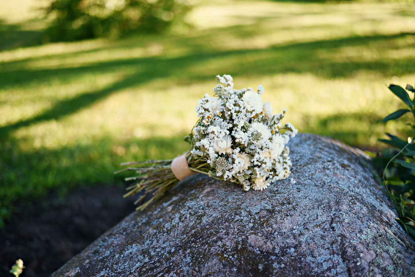 Classic White Dried Wedding Bouquet