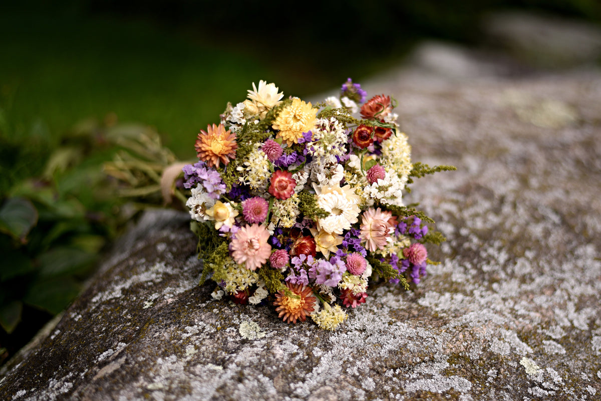 Spring Wildflower Dried Wedding Bouquet