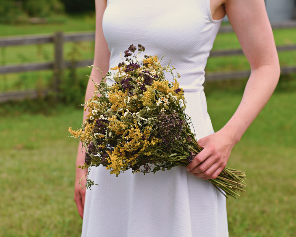 Autumn Wildflower Dried Wedding Bouquet
