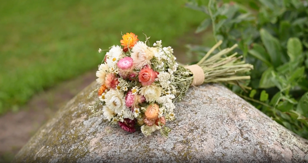 Strawflower Dried Wedding Bouquet