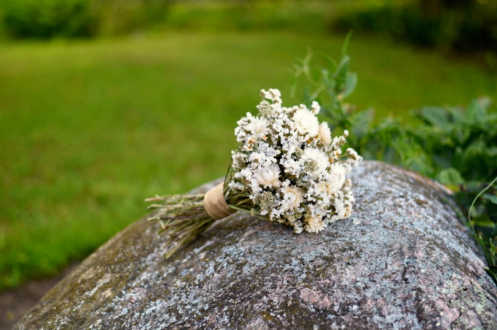 Classic White Dried Wedding Bouquet